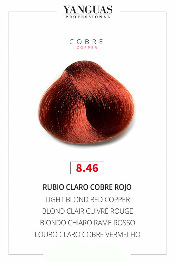 Tinte Rubio Claro Cobre Rojo 8.46