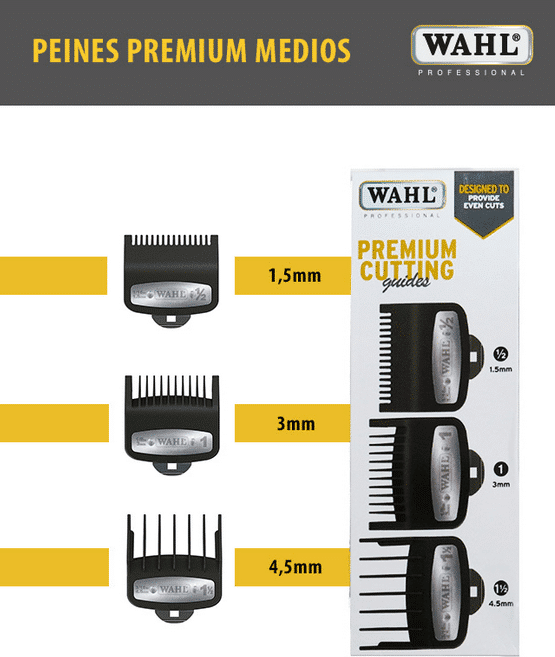 Pack 3 Peines Premium - Wahl - (1.5MM - 3MM - 4.5MM)